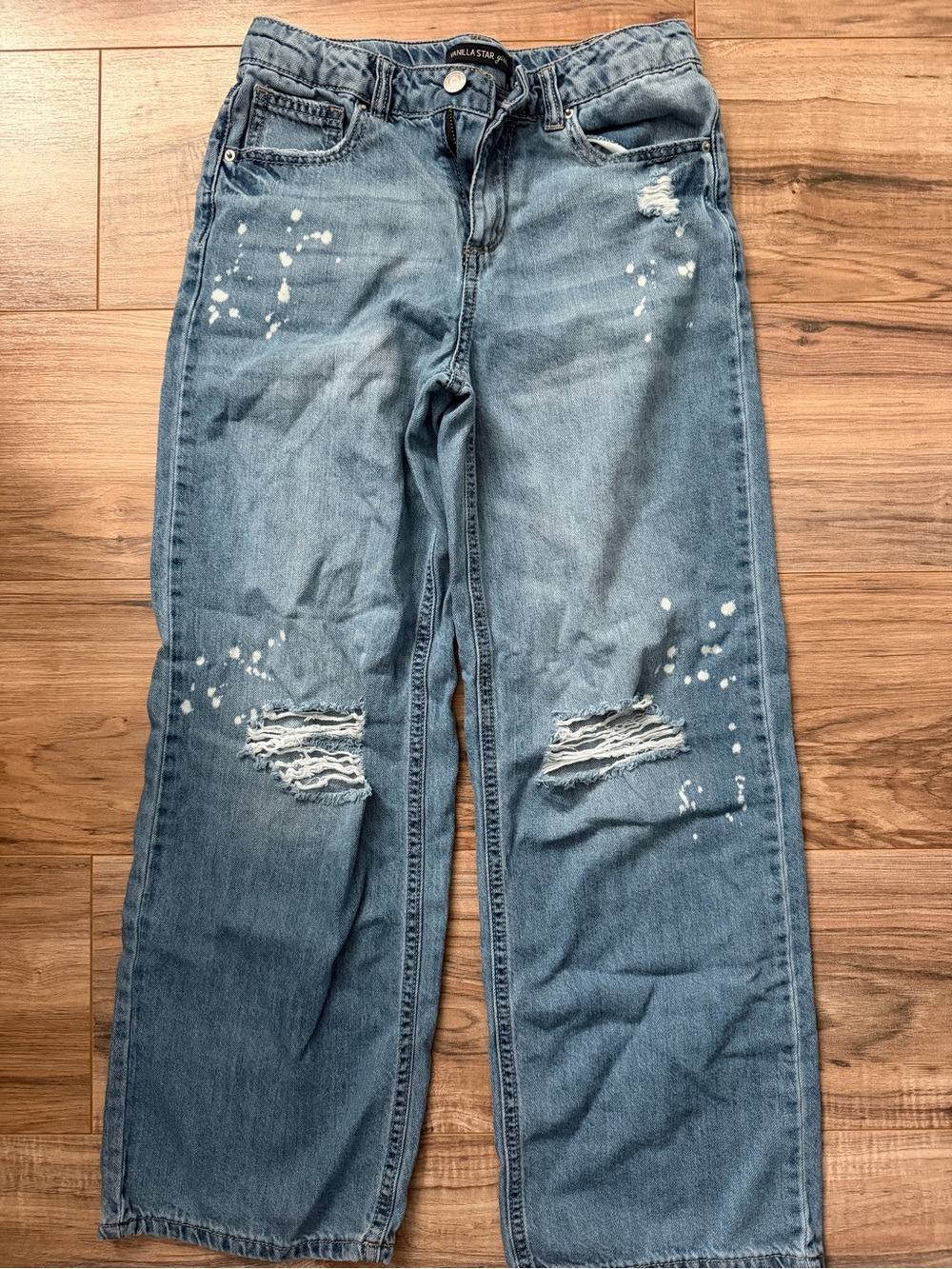 Vanilla Star Light Blue Distressed Straight Jeans